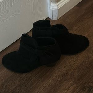 Ankle boots. Black suede. Zip up. Never been worn. Size 7